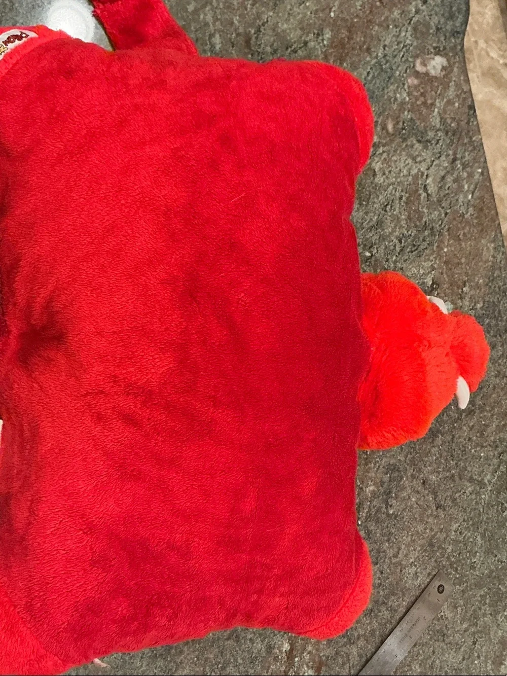 Arkansas Red Plush Accent Pillow with Mascot Head